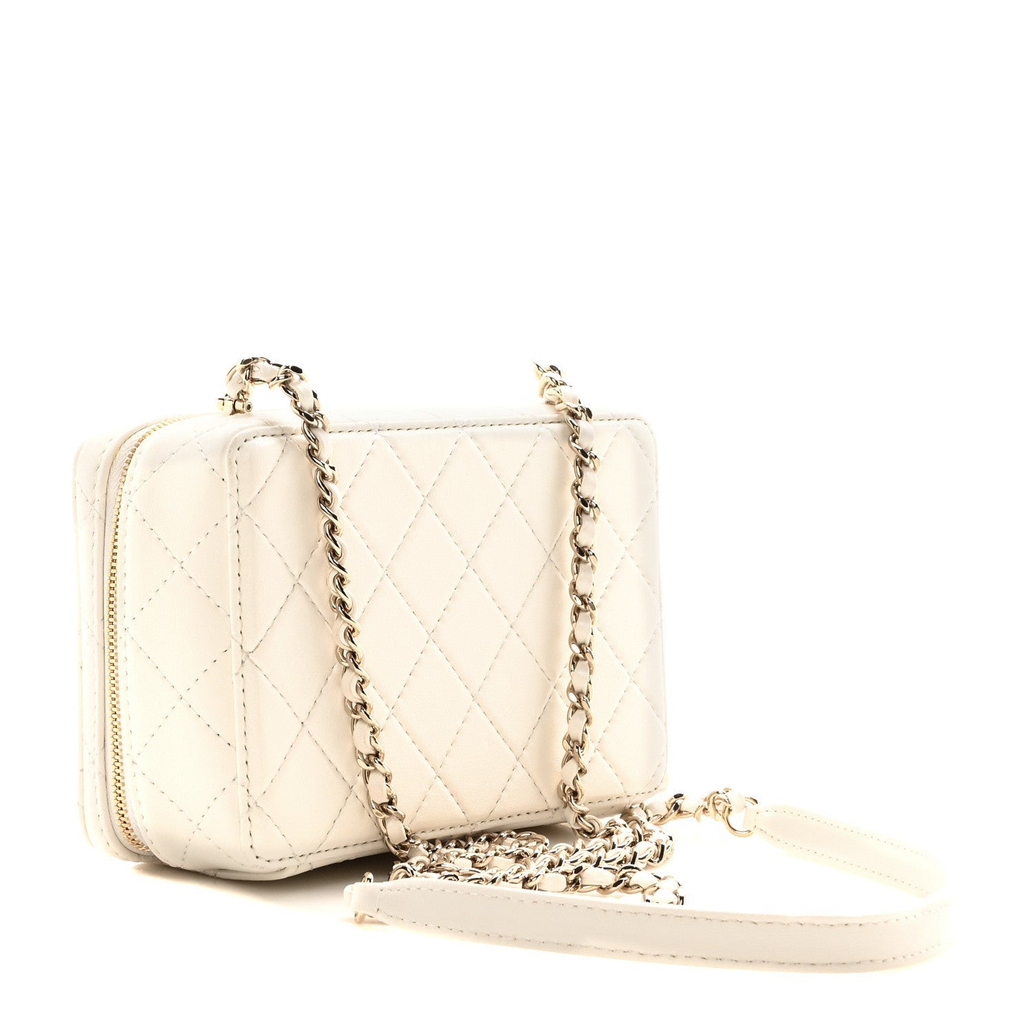 Lambskin Quilted Coco  Bag White