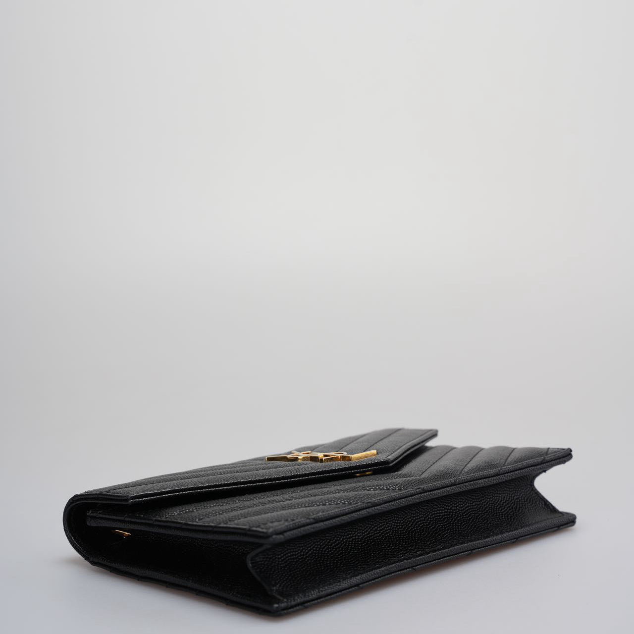 Saint Laurent Monogram Small Wallet on Chain Bag In Black with Gold Hardware