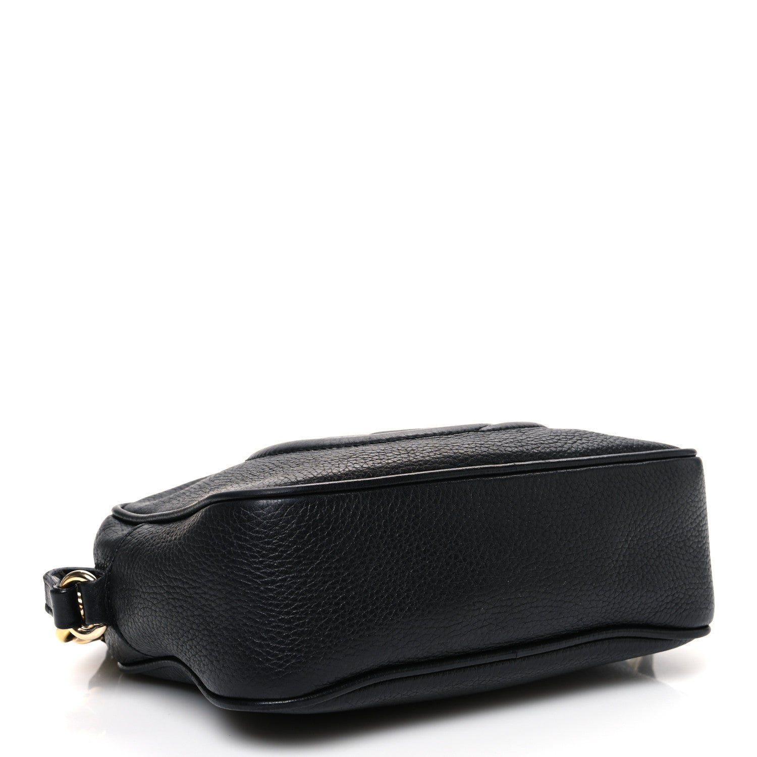 Pebbled Calfskin Small Soho Disco Bag Black