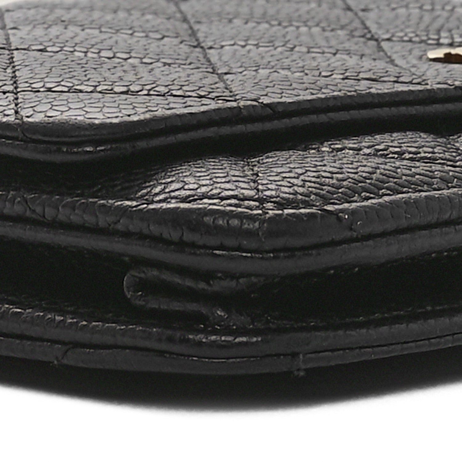 Caviar Quilted Wallet on Chain WOC Black