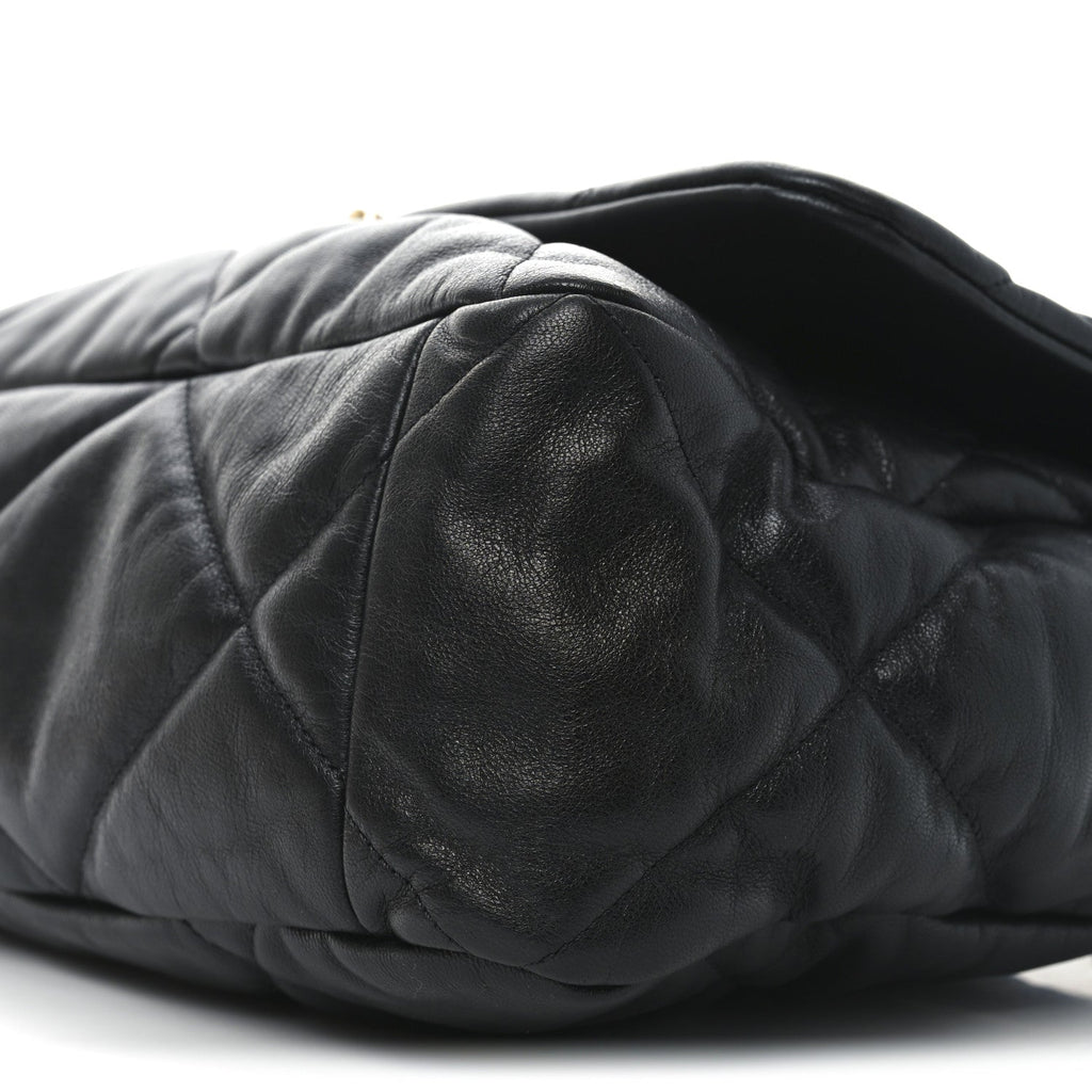 Goatskin Quilted Maxi Chanel 19 Flap Black