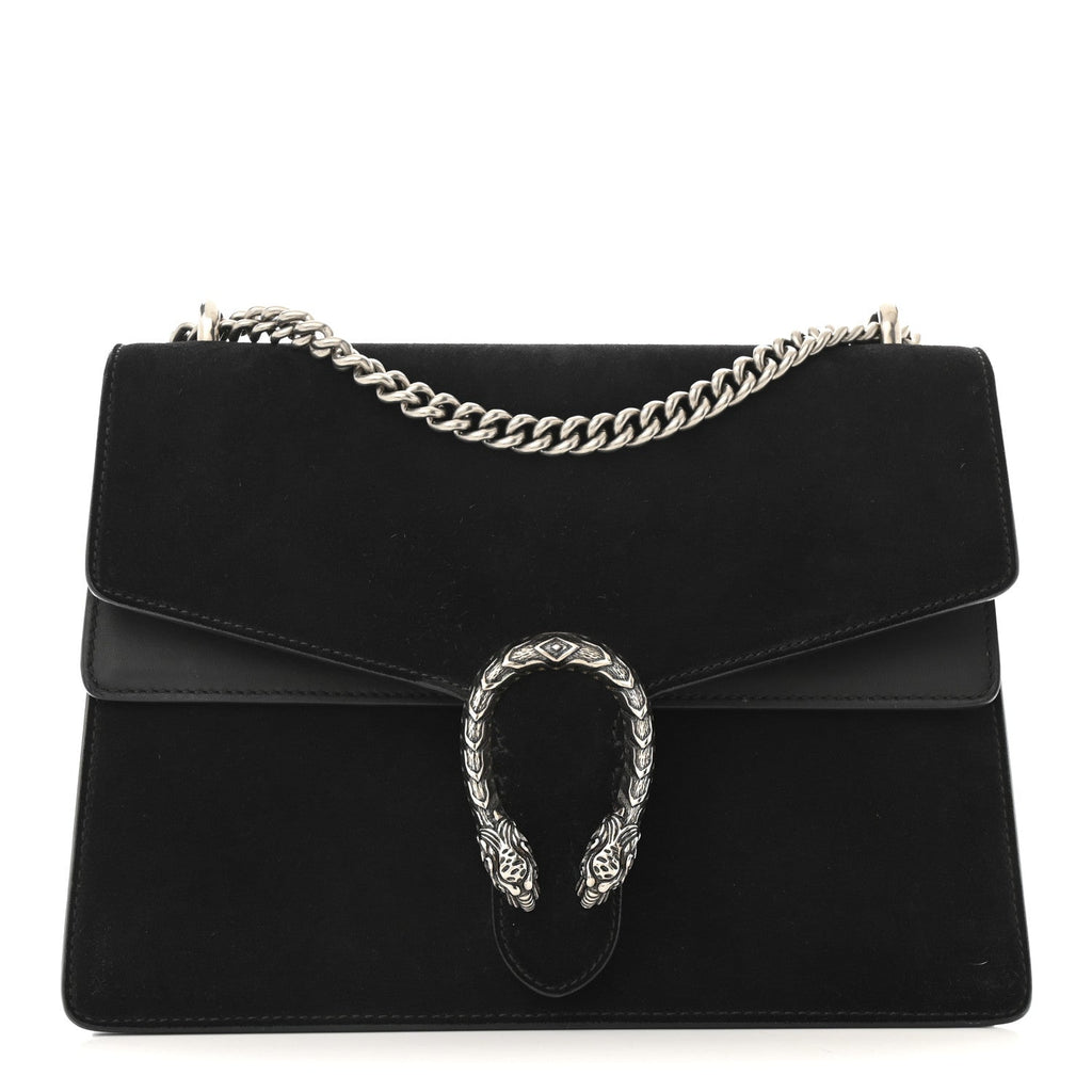 Suede Medium Dionysus Shoulder Bag Black
