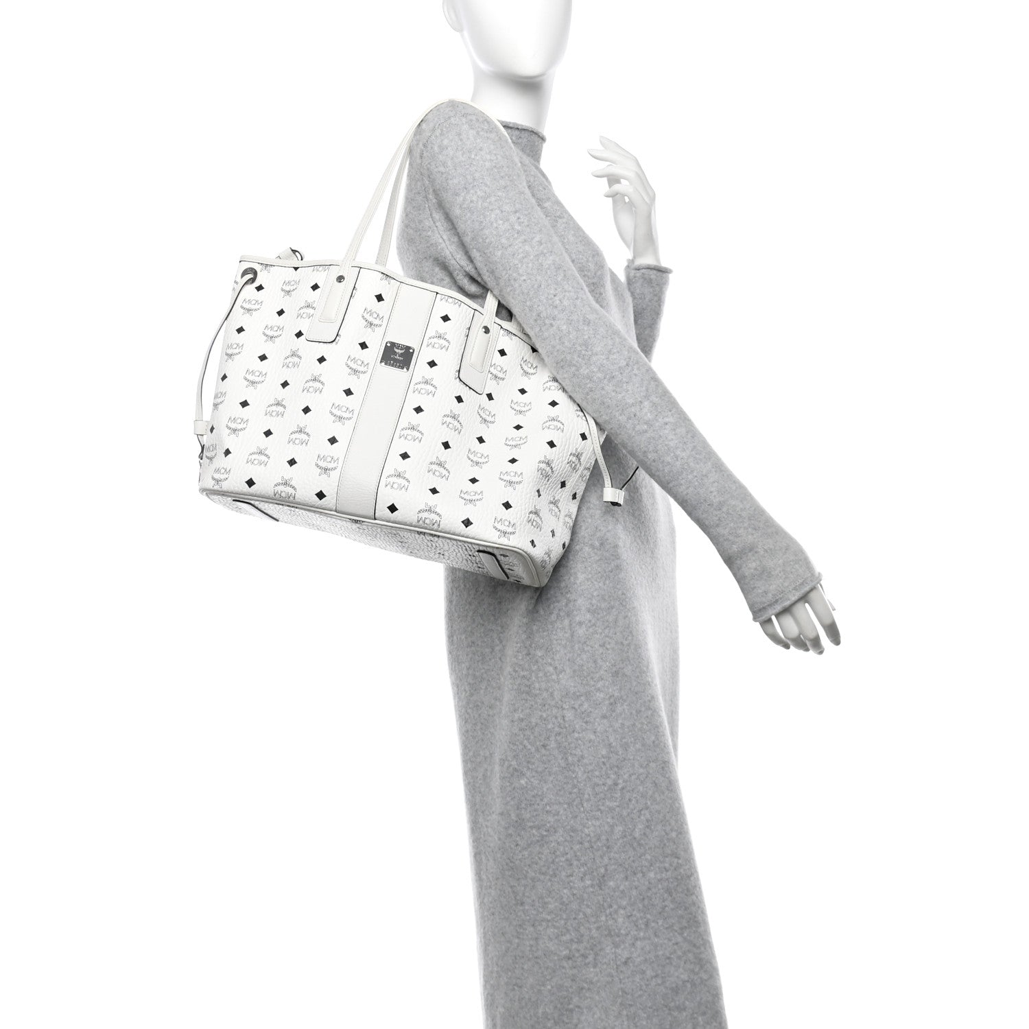 Visetos Medium Liz Reversible Shopper Tote White
