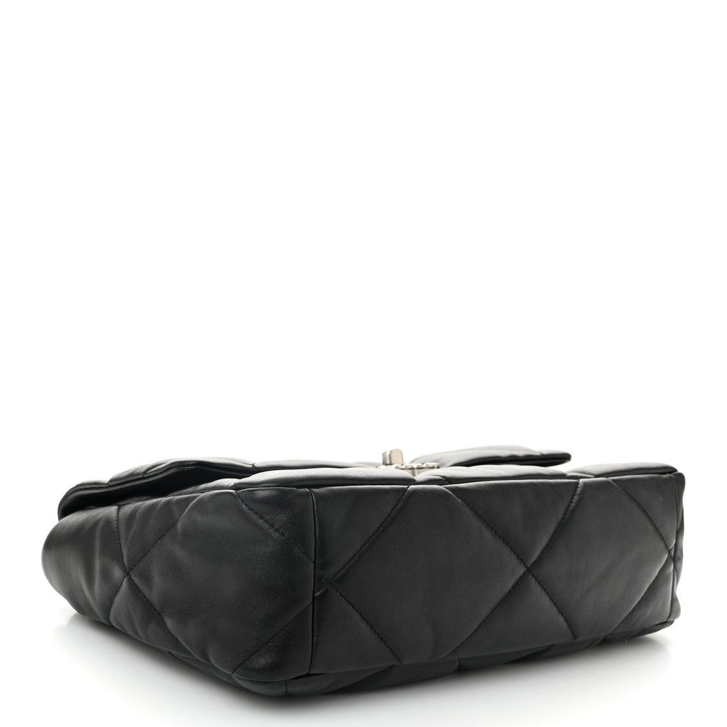 Lambskin Quilted Large Chanel 19 Flap Black