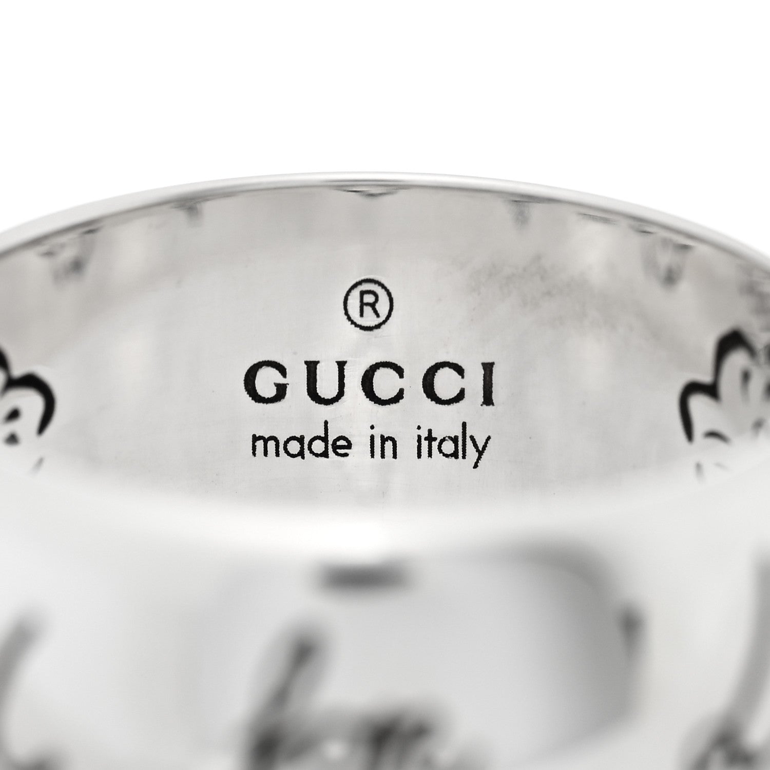 Sterling Silver Wide Blind for Love Band Ring 61 9.5