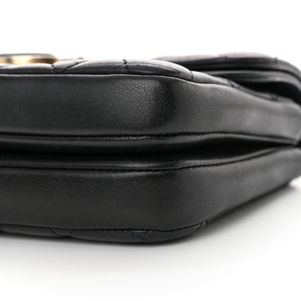 Lambskin Quilted Small CC Chic Flap Navy