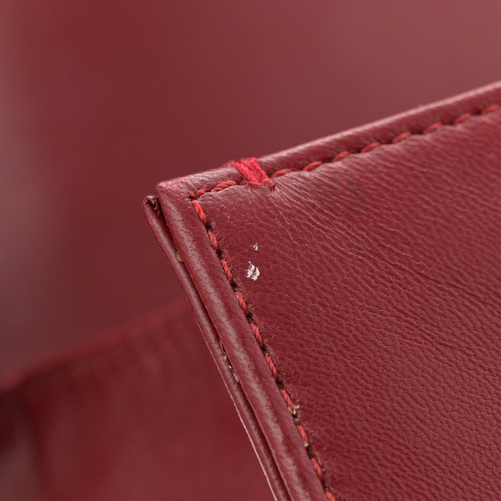 Lambskin Quilted Medium Boy Flap Dark Red