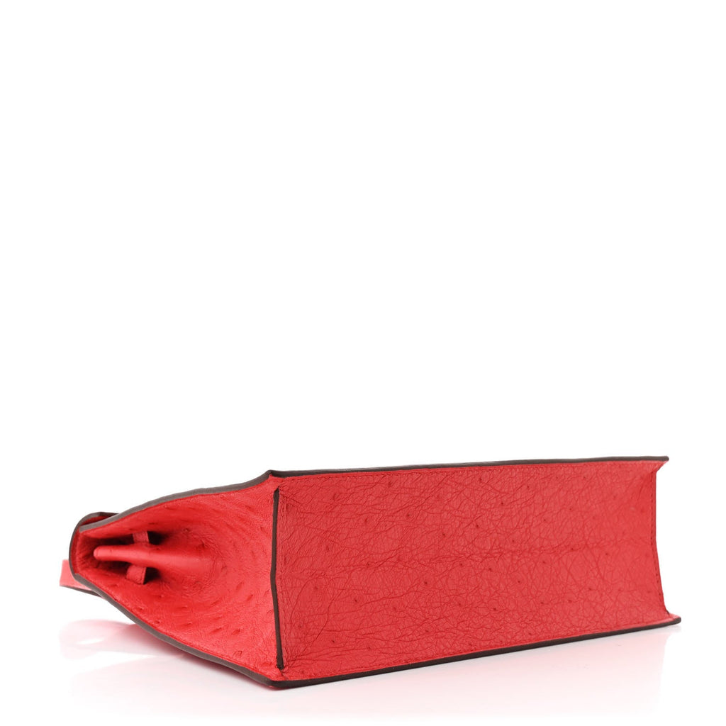 Ostrich Kelly Danse II Belt Bag Rouge Vif