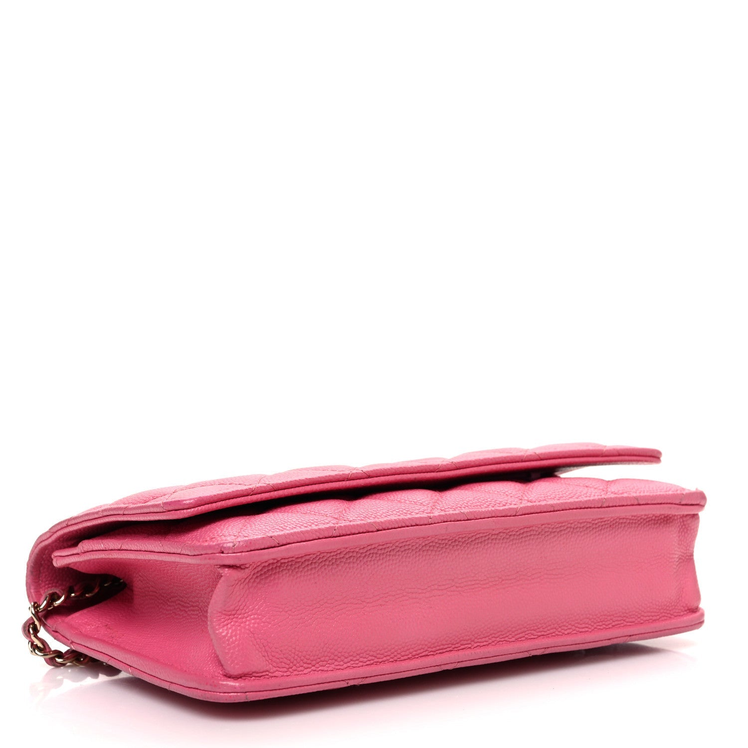 Caviar Quilted Wallet on Chain WOC Pink