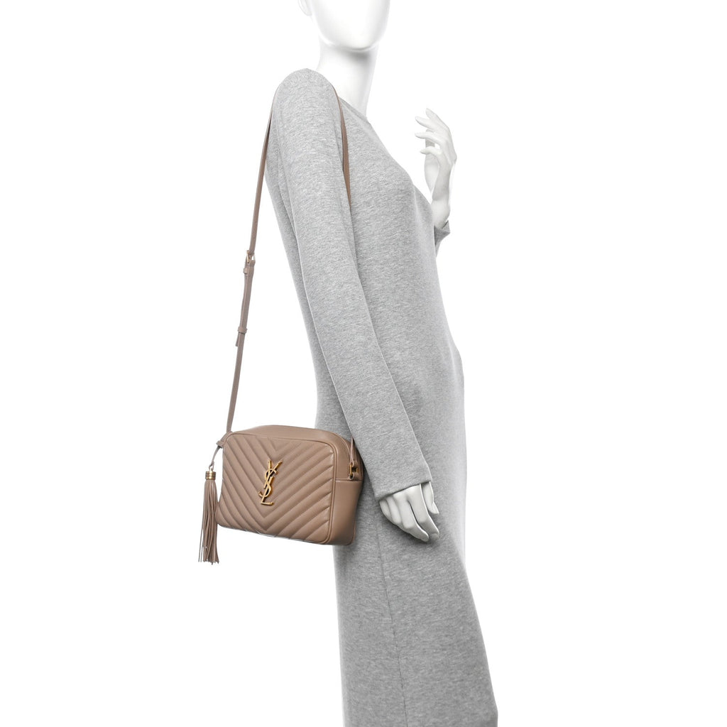 Calfskin Matelasse Monogram Lou Camera Bag Dark Latte