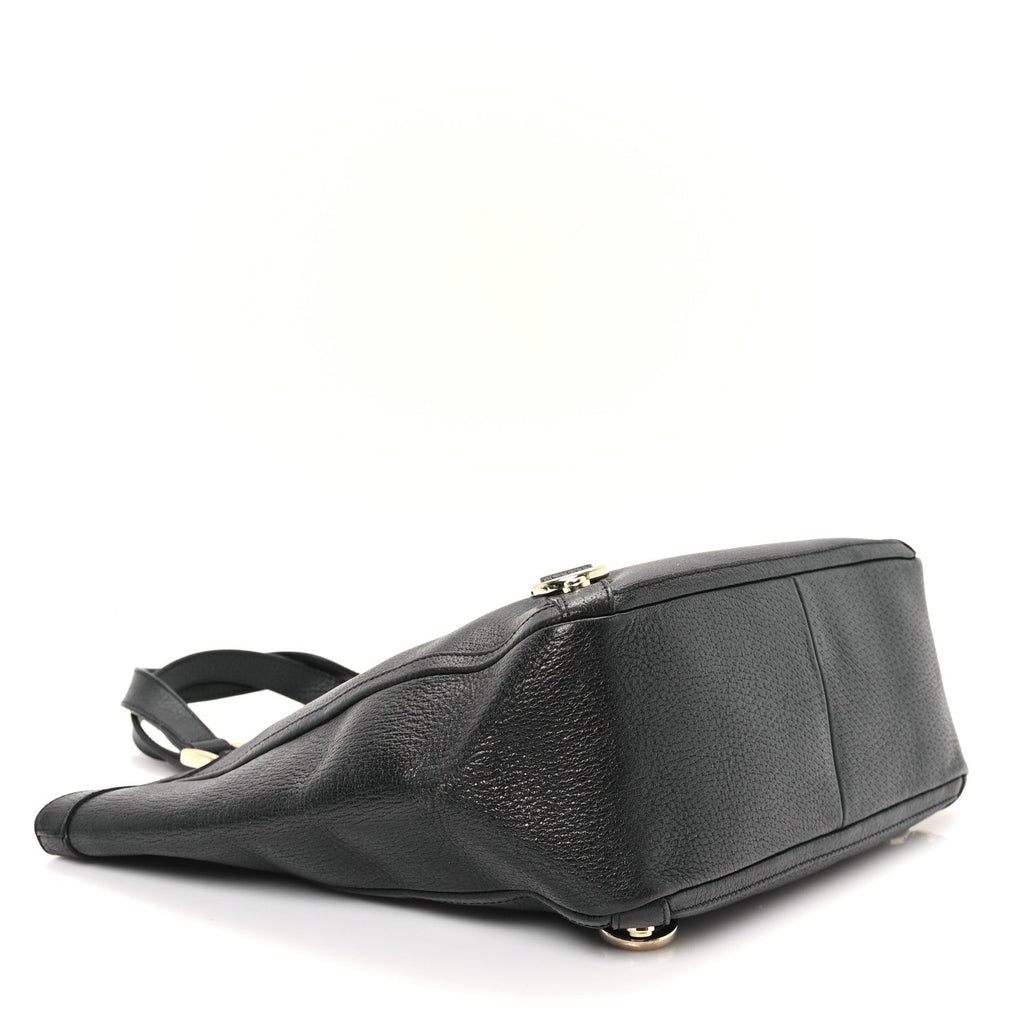 Calfskin Abbey Tote Black