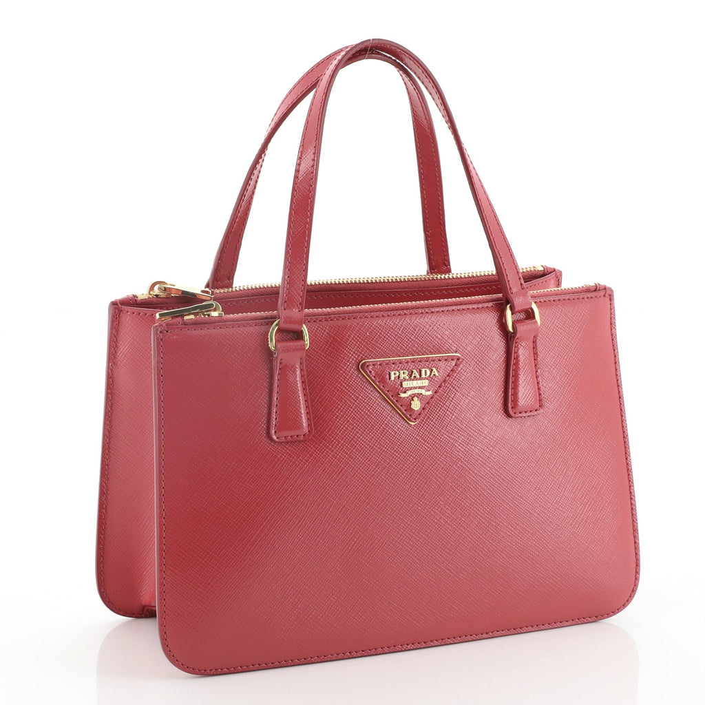 Double Zip Tote Vernice Saffiano Leather Mini