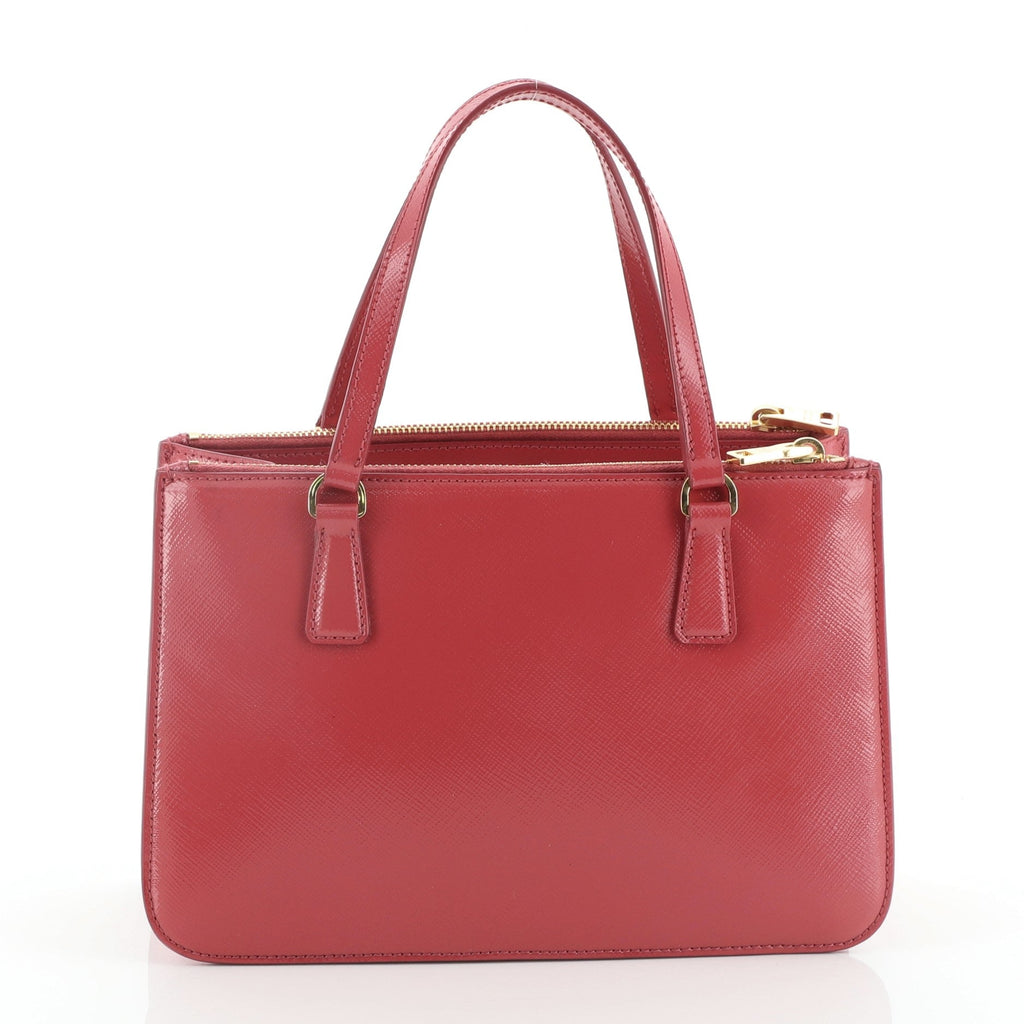 Double Zip Tote Vernice Saffiano Leather Mini