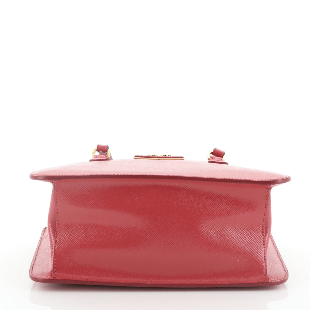 Double Zip Tote Vernice Saffiano Leather Mini