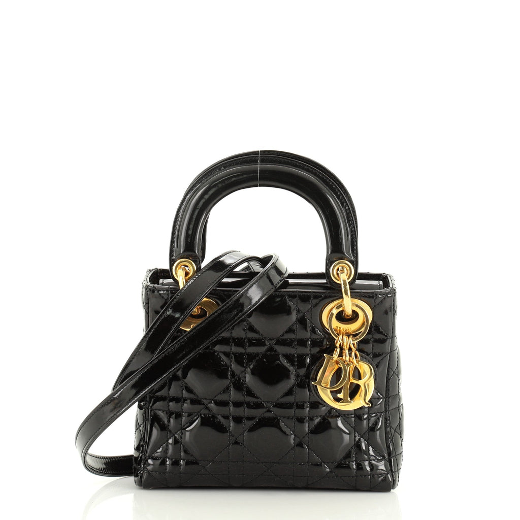 Lady Dior Bag Cannage Quilt Patent Mini