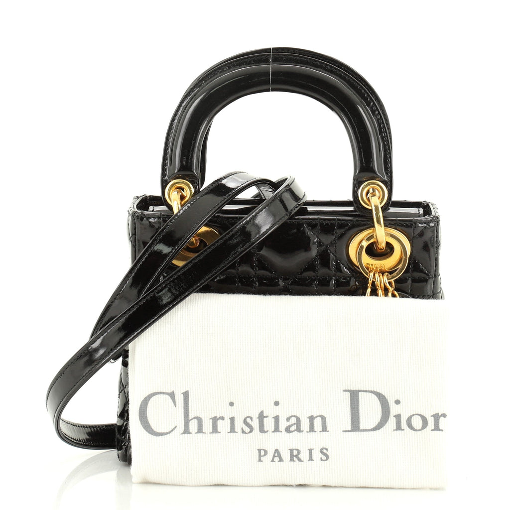 Lady Dior Bag Cannage Quilt Patent Mini