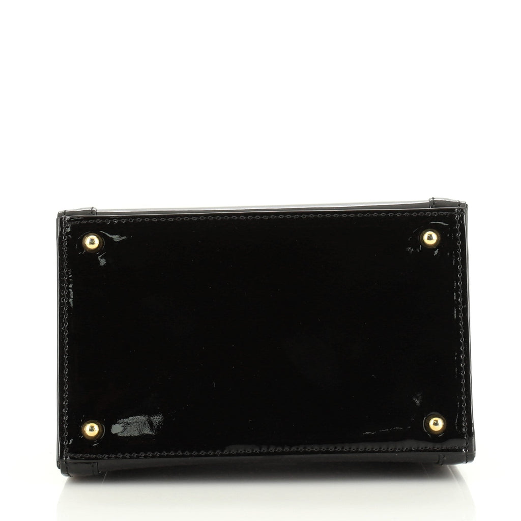 Vintage Convertible Top Handle Bag Patent and Calf Hair Mini