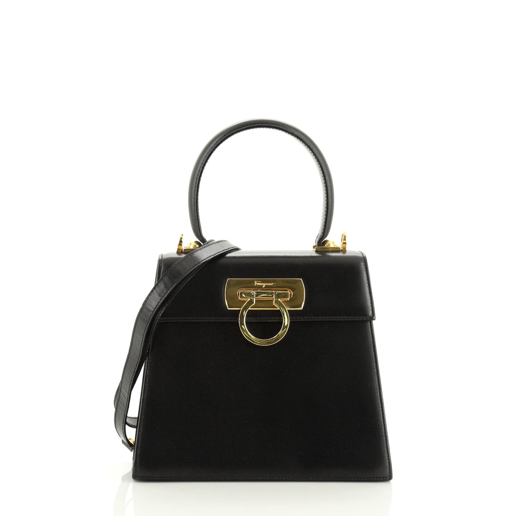 Gancini Convertible Top Handle Bag Leather Mini