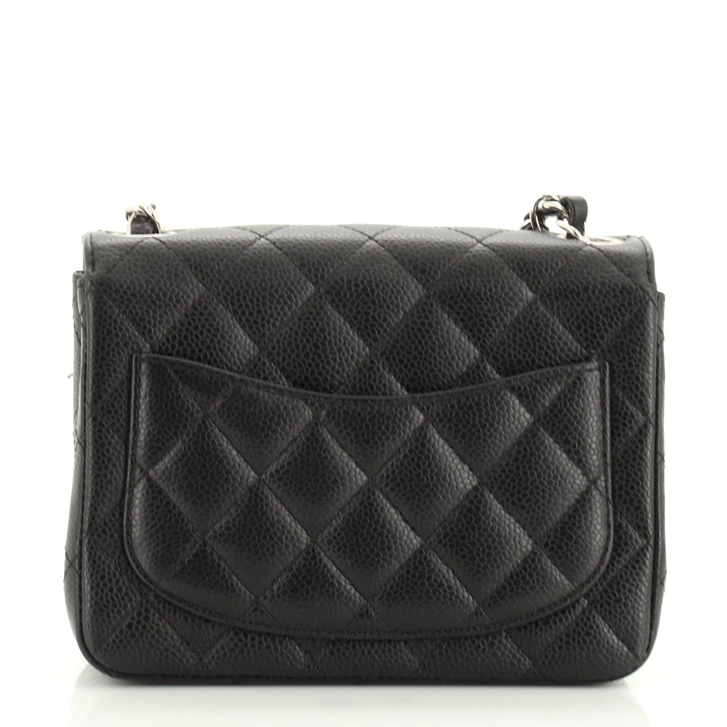 Vintage Square Classic Single Flap Bag Quilted Caviar Mini