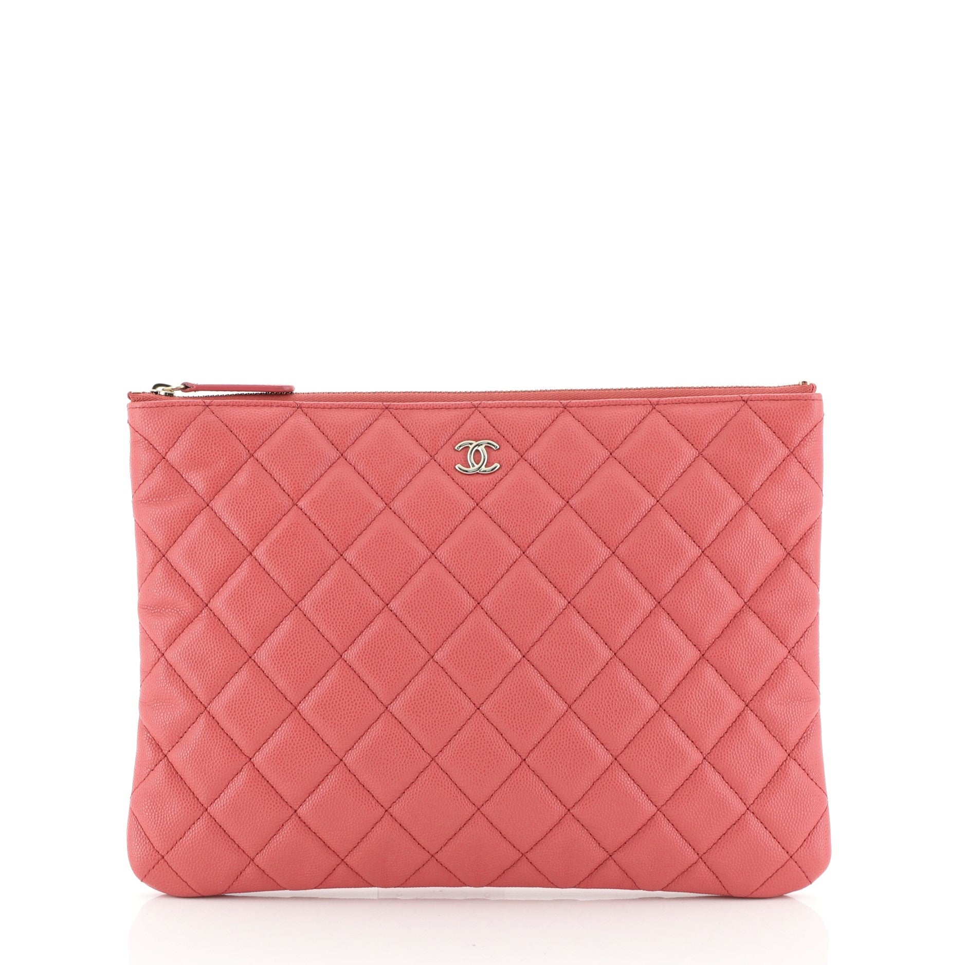O Case Clutch Quilted Caviar Medium