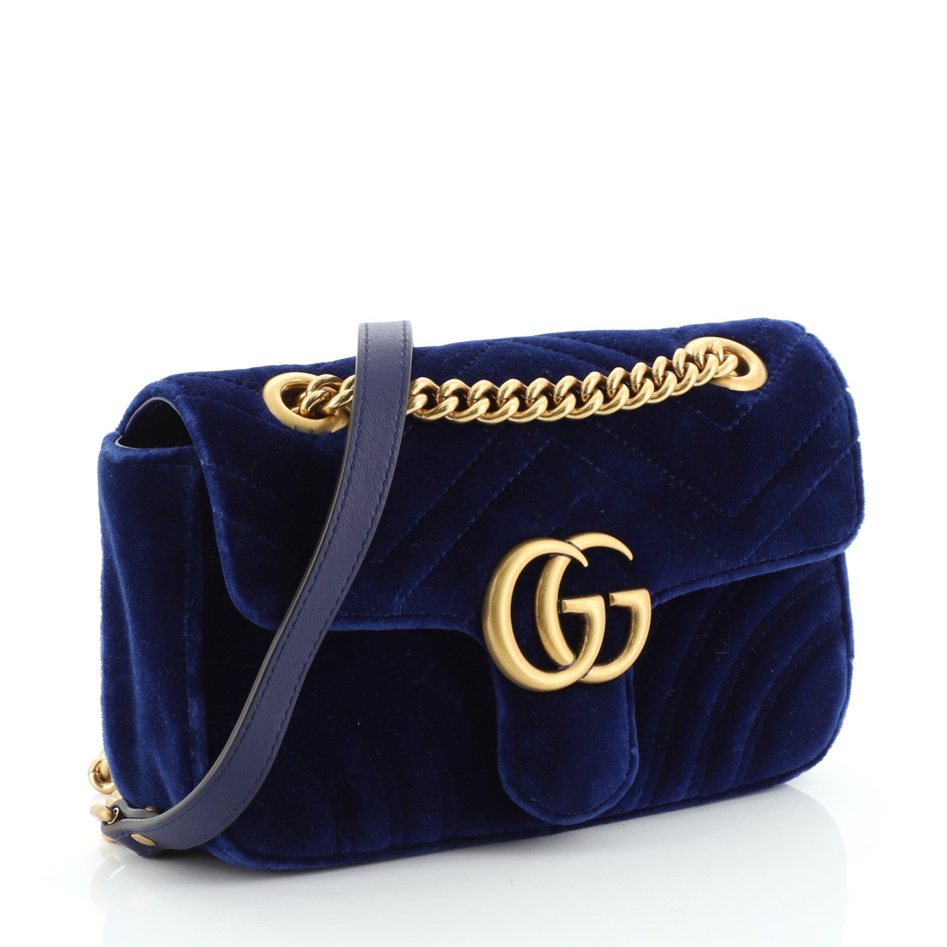 GG Marmont Flap Bag Matelasse Velvet Mini