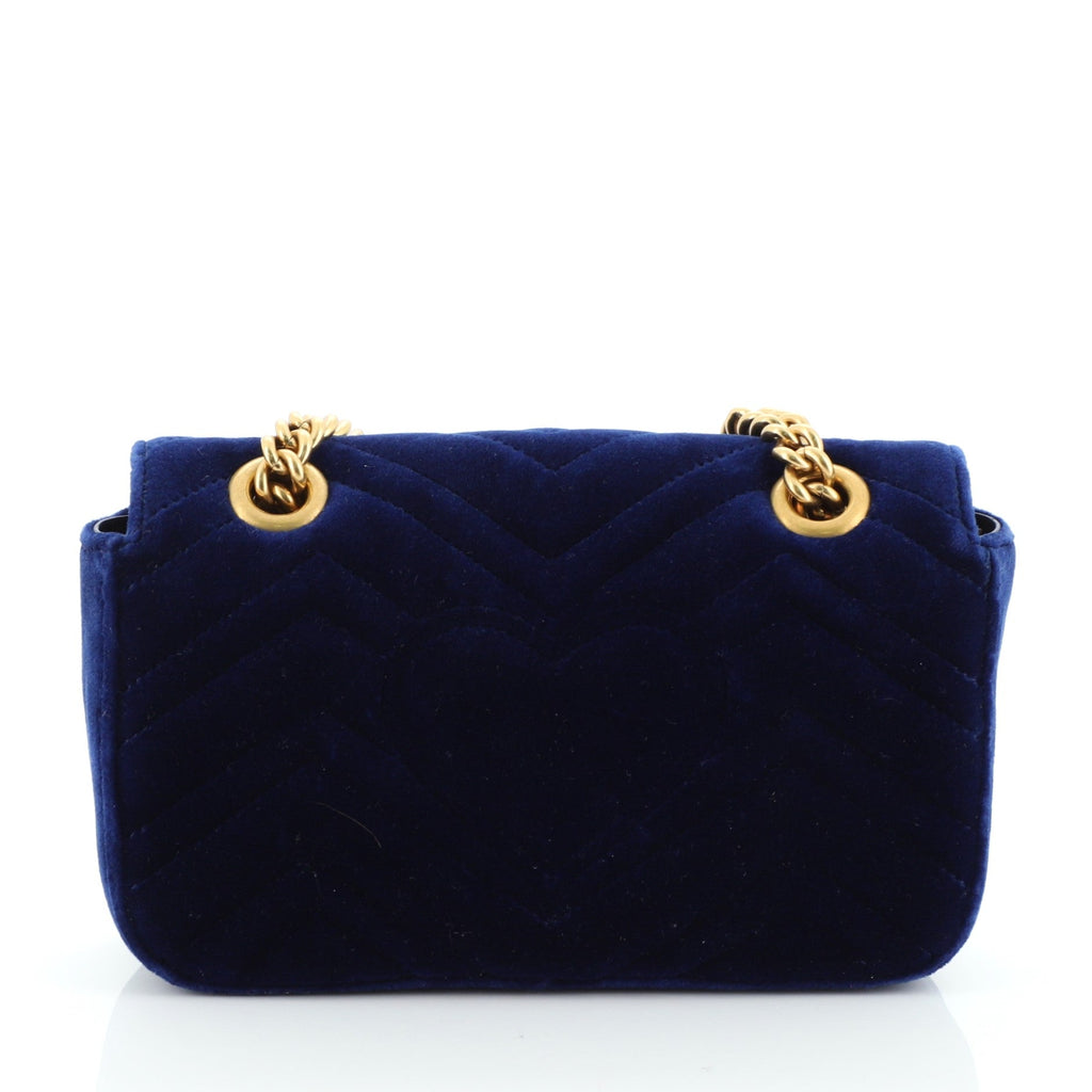 GG Marmont Flap Bag Matelasse Velvet Mini