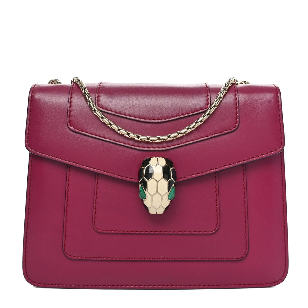 Calfskin Small Serpenti Forever Snake Strap Crossbody Bag Plum