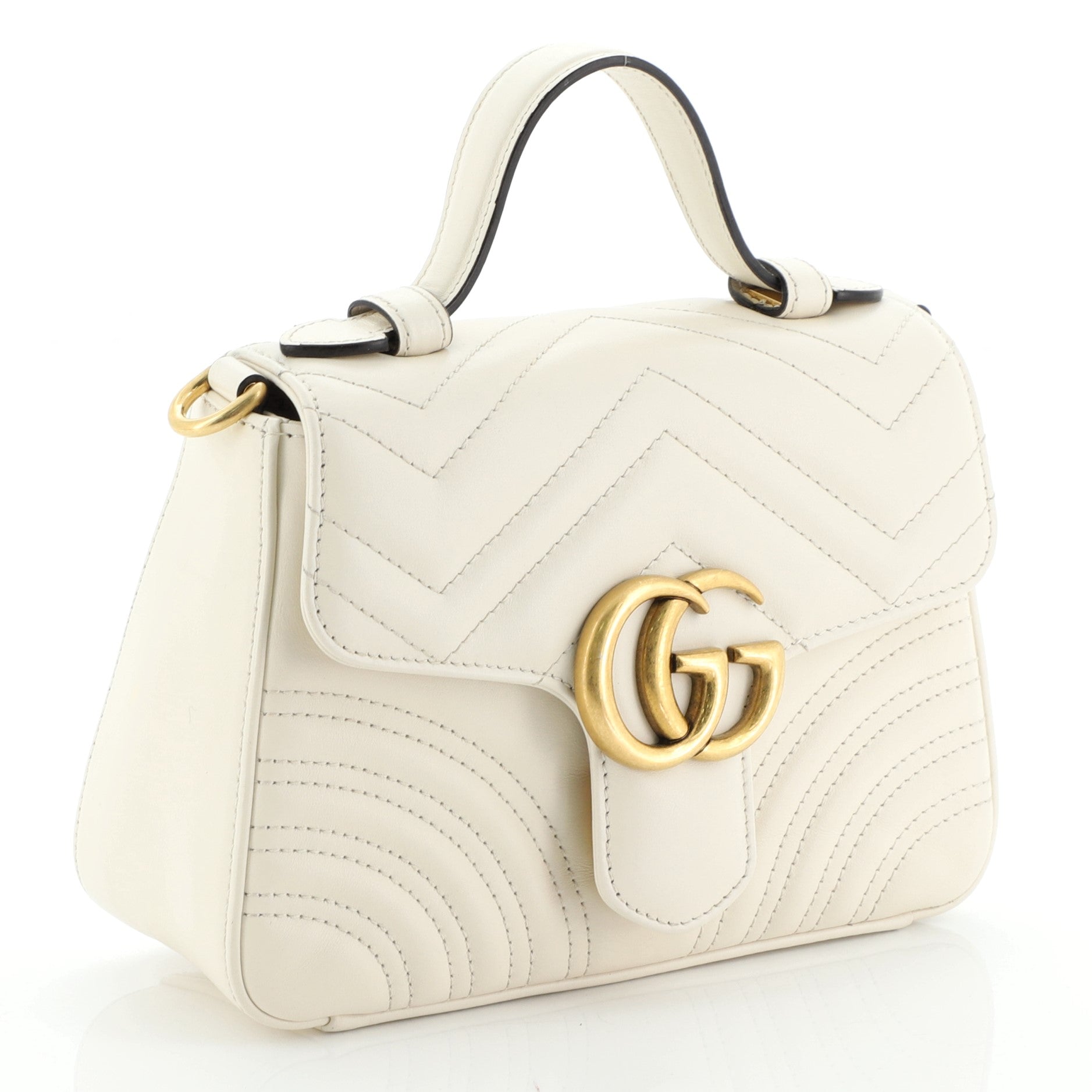 GG Marmont Top Handle Flap Bag Matelasse Leather Mini