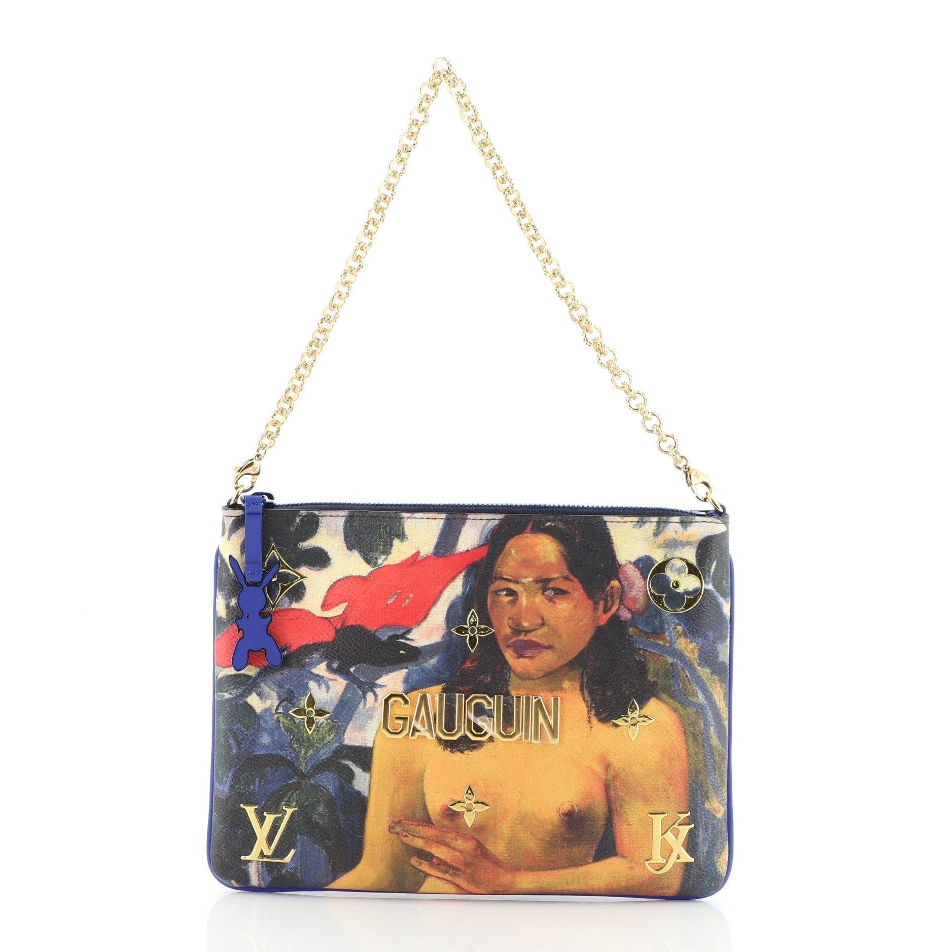 Pochette Clutch Limited Edition Jeff Koons Gauguin Print Canvas