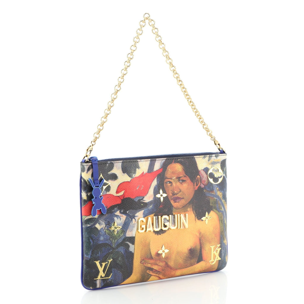 Pochette Clutch Limited Edition Jeff Koons Gauguin Print Canvas