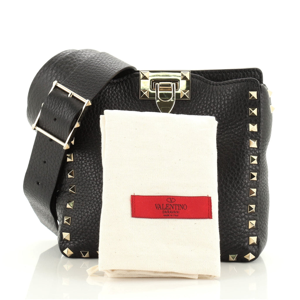 Rockstud Flip Lock Messenger Bag Leather Mini