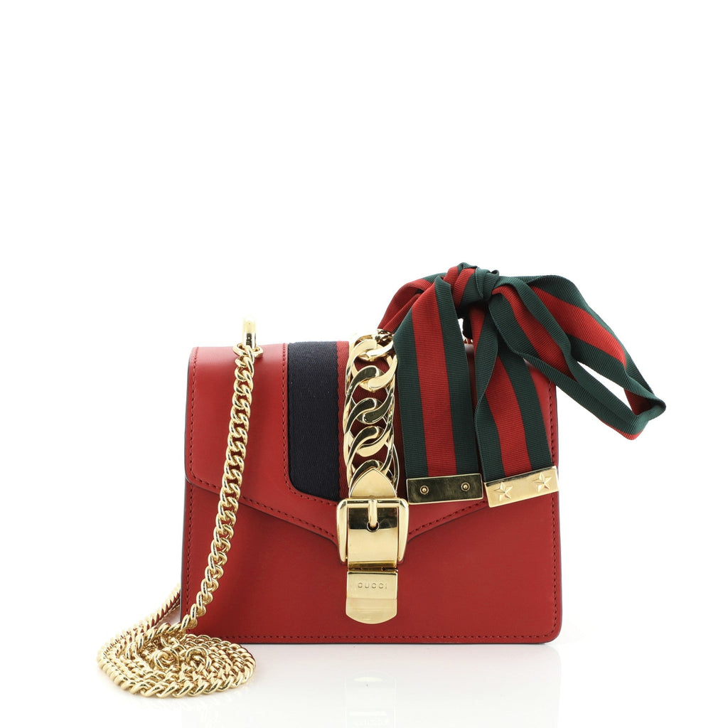 Sylvie Chain Shoulder Bag Printed Leather Mini