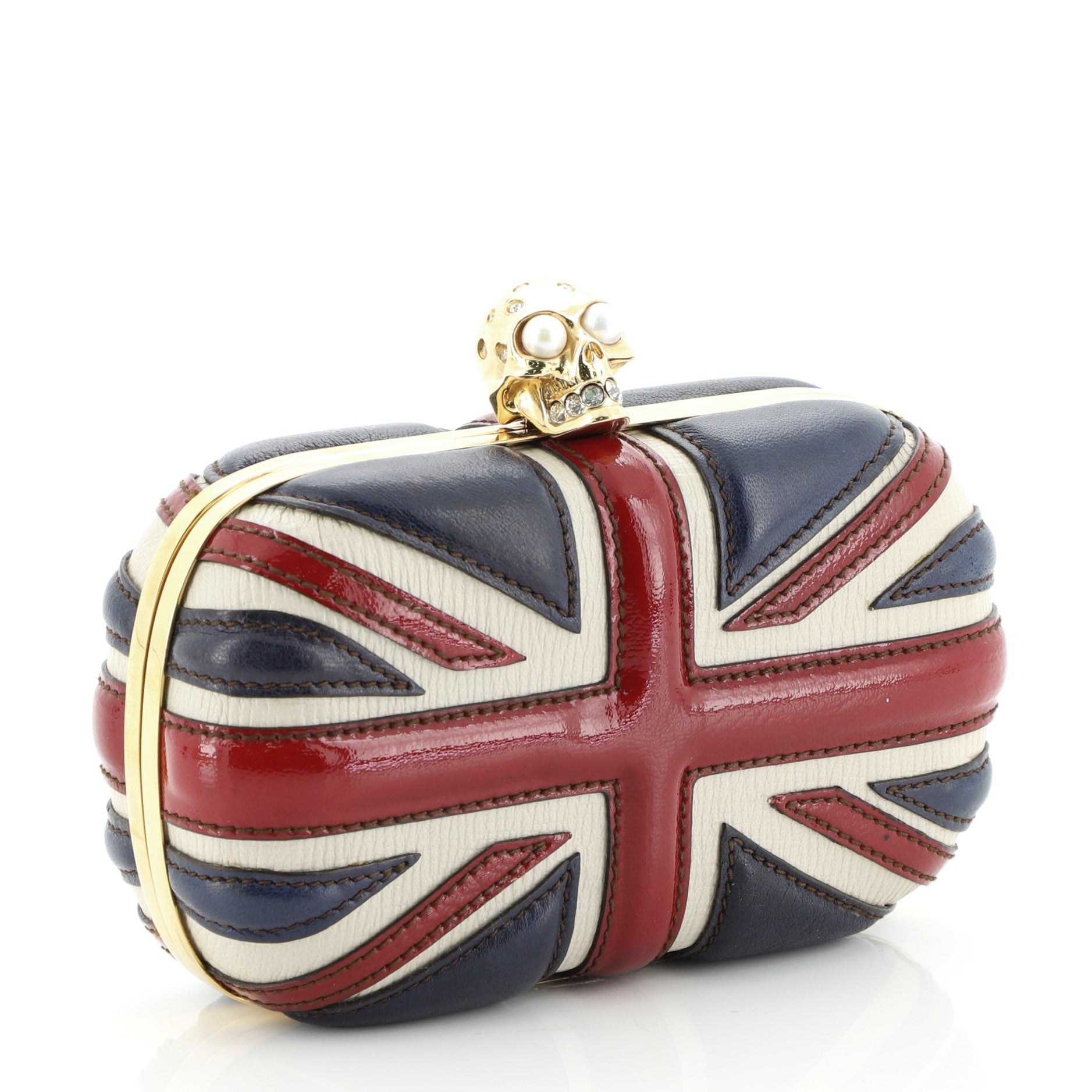 Britannia Skull Box Clutch Leather Small