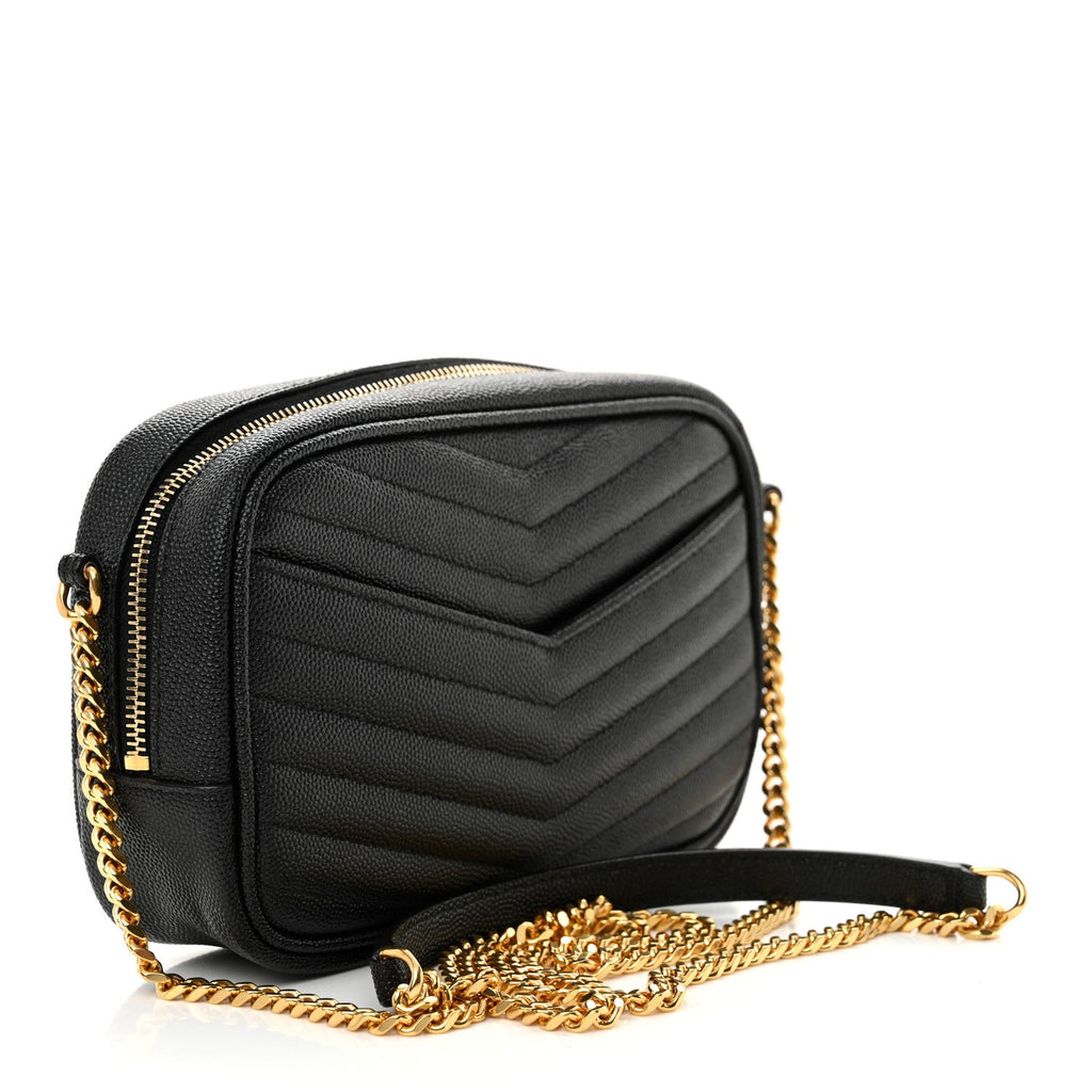 Grain De Poudre Matelasse Monogram Mini Lou Camera Bag Black