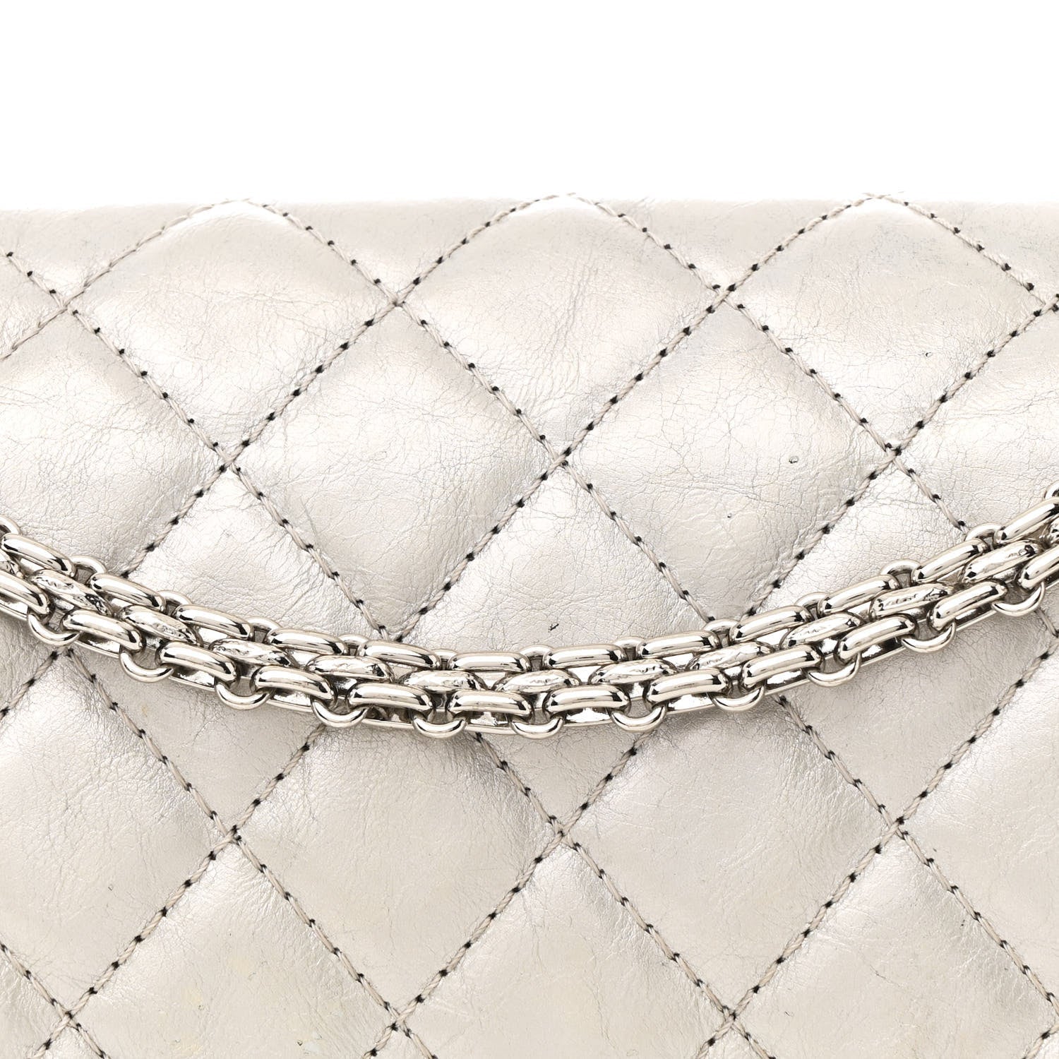 Metallic Lambskin Quilted 2.55 Reissue 226 Flap Silver