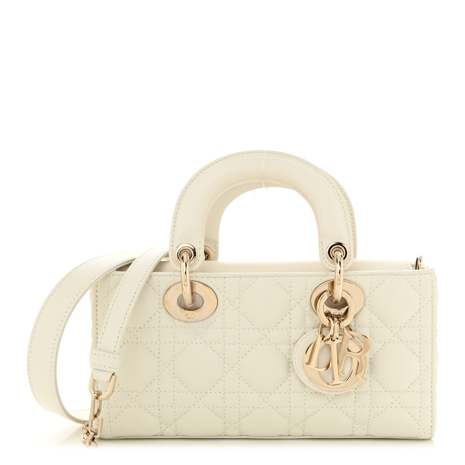 Lambskin Cannage Small Lady D-Joy Latte