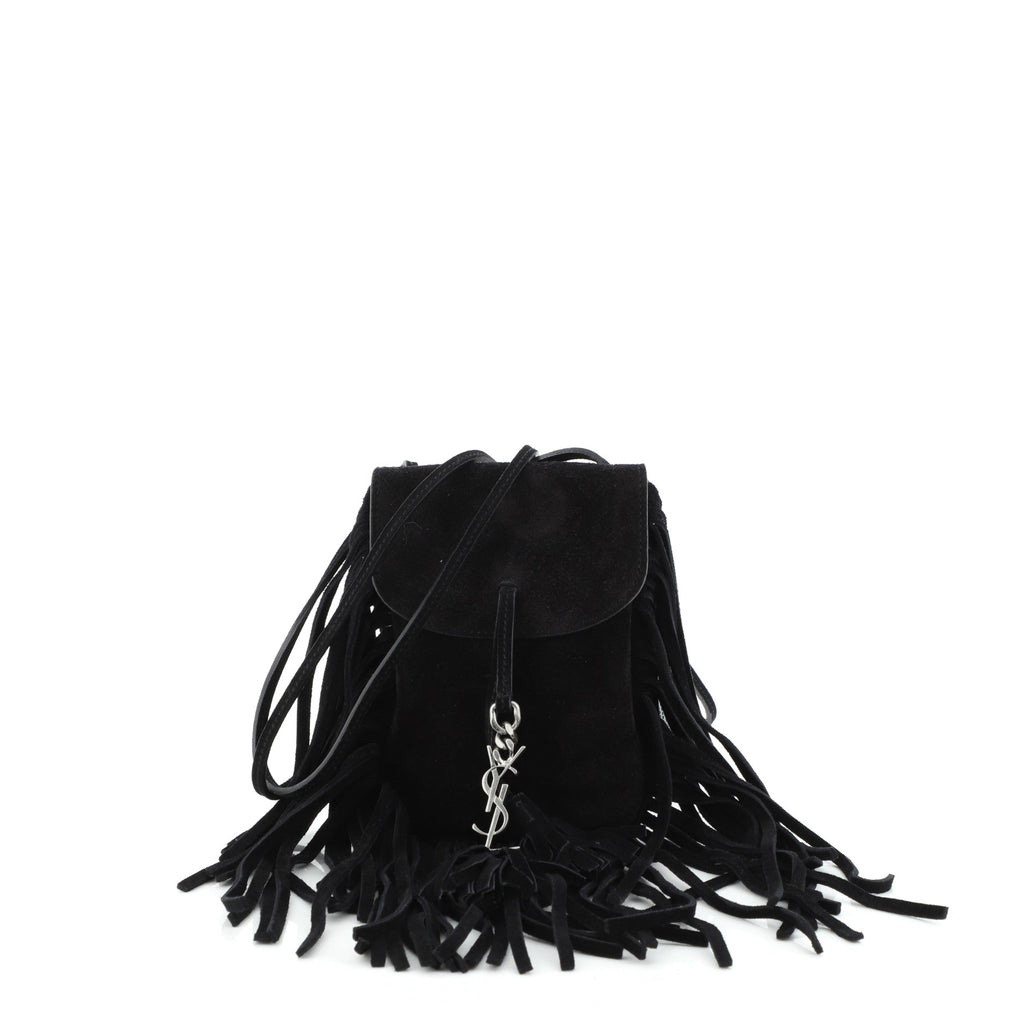 Anita Flat Fringe Crossbody Bag Suede Mini