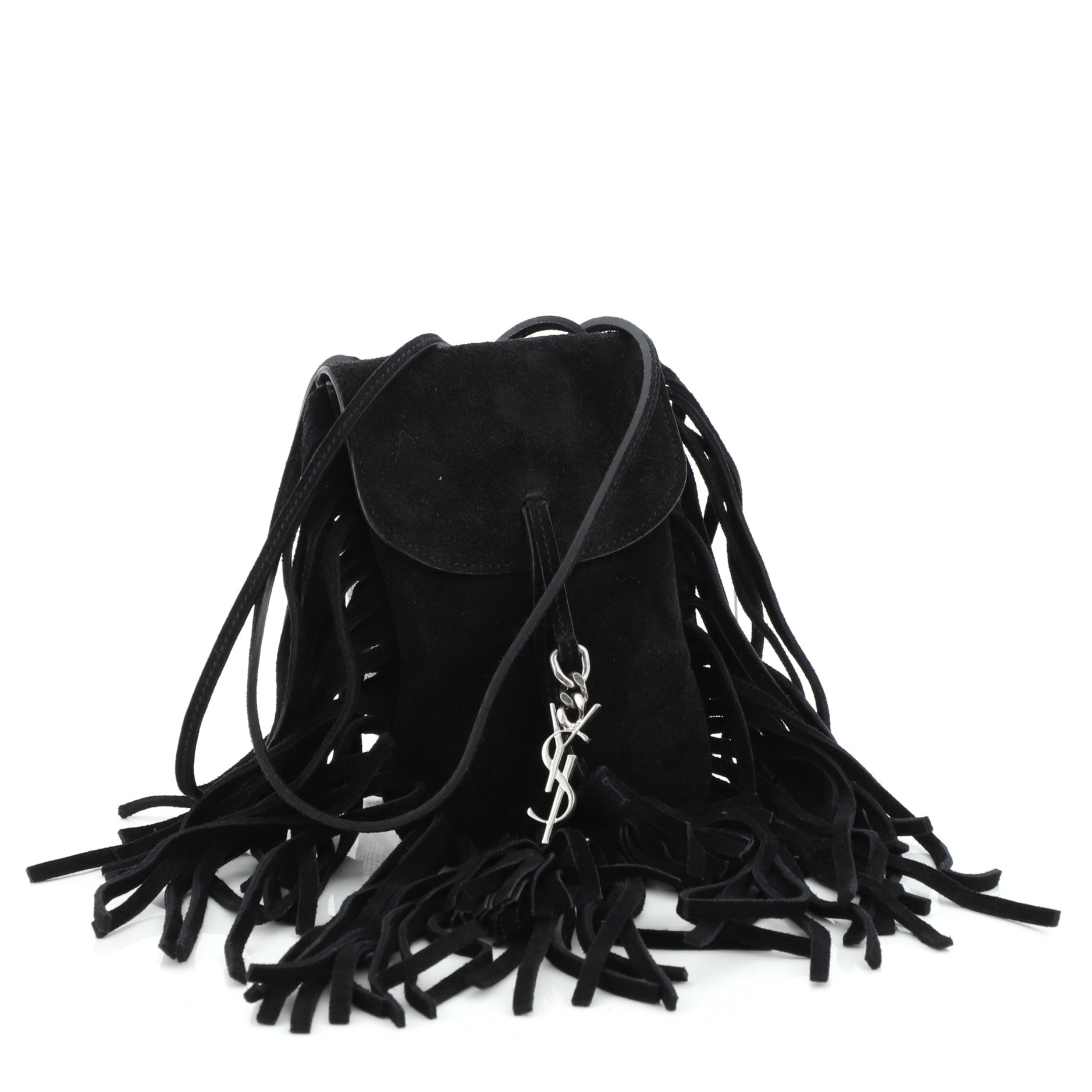 Anita Flat Fringe Crossbody Bag Suede Mini