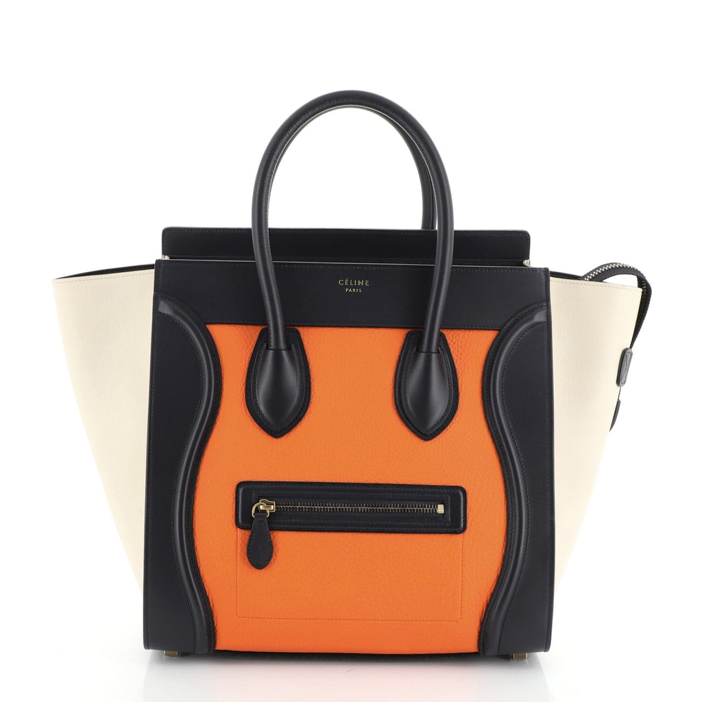 Tricolor Luggage Bag Leather Mini