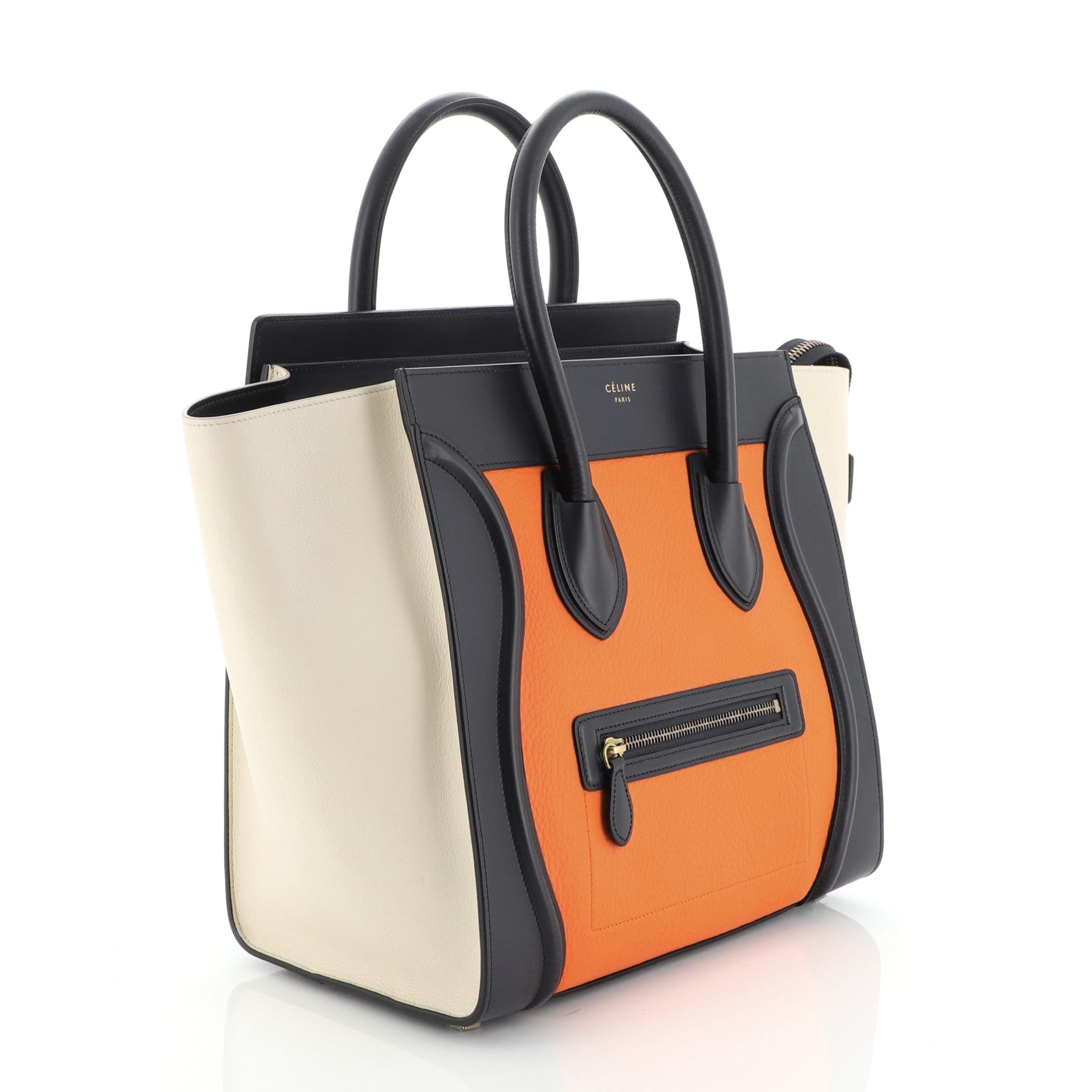 Tricolor Luggage Bag Leather Mini