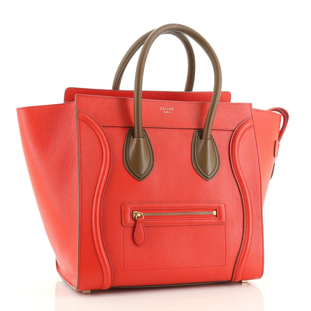 Bicolor Luggage Bag Leather Mini