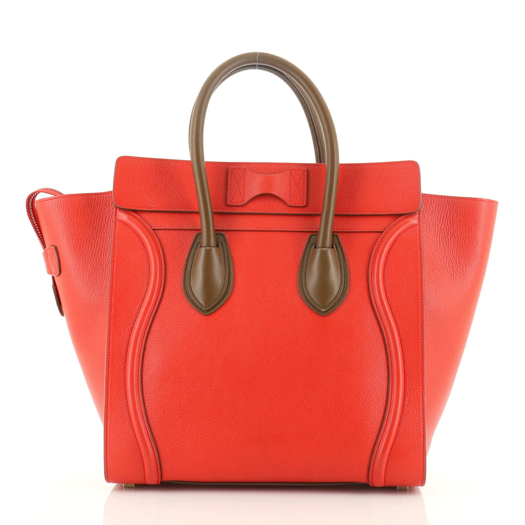 Bicolor Luggage Bag Leather Mini