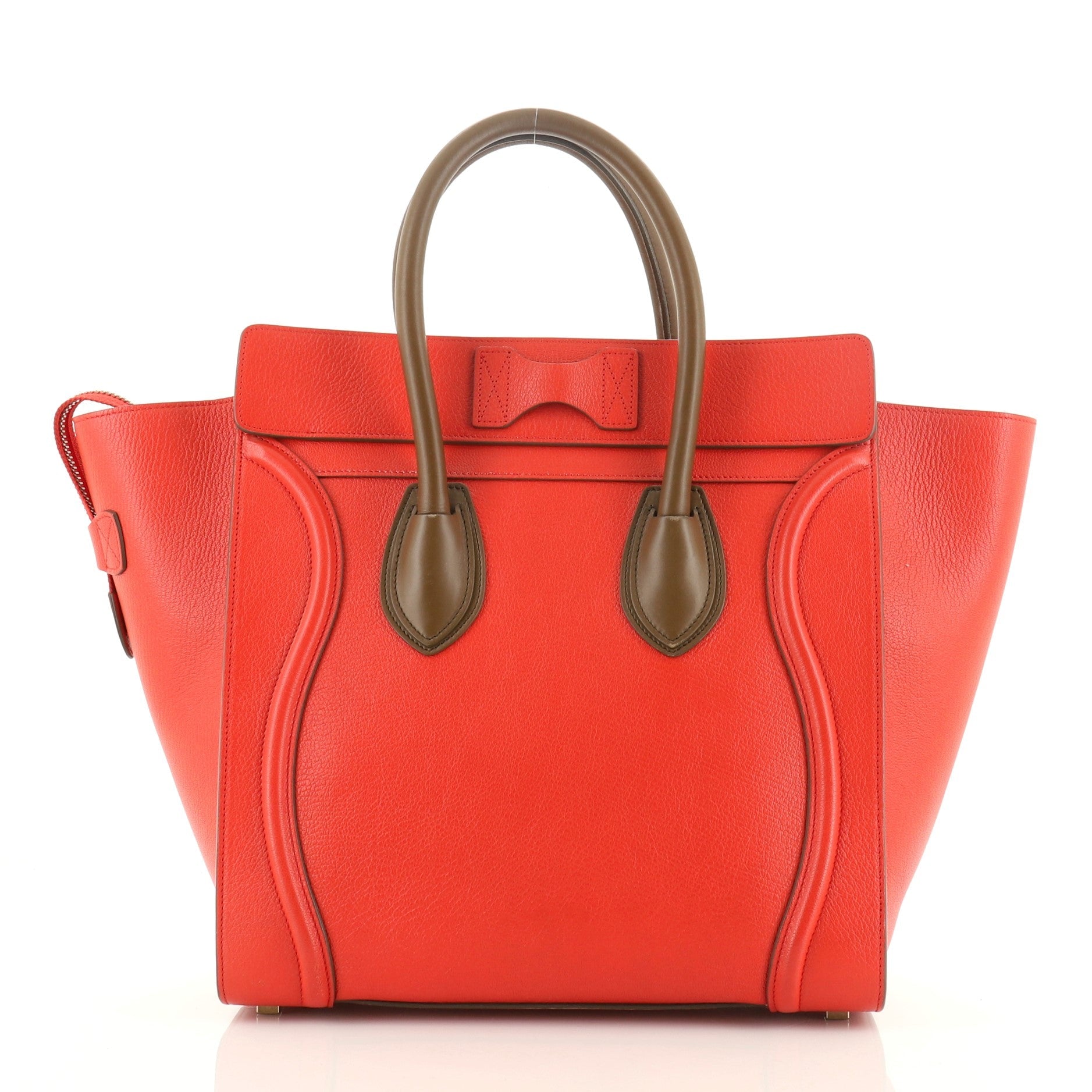 Bicolor Luggage Bag Leather Mini