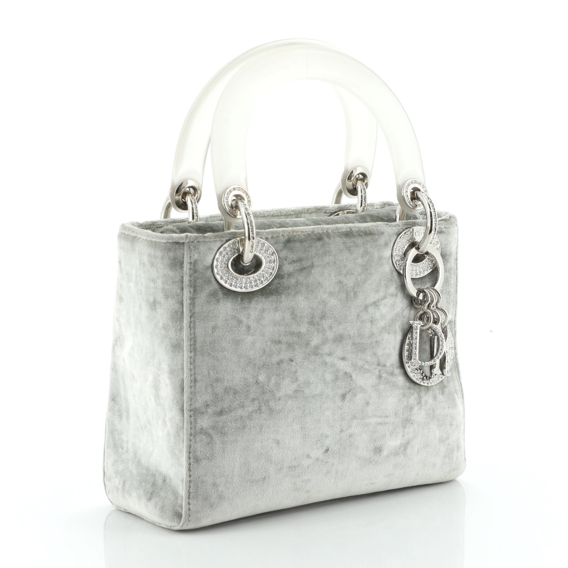 Lady Dior Bag Velvet with Crystal Embellishment Mini