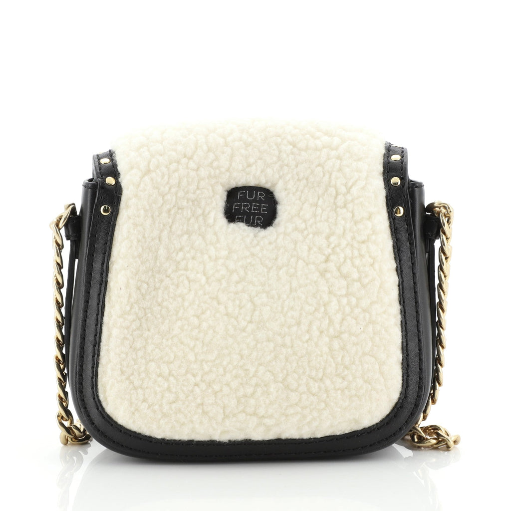 Popper Crossbody Bag Faux Shearling Mini