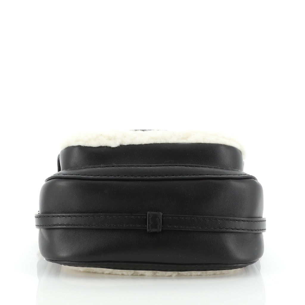 Popper Crossbody Bag Faux Shearling Mini