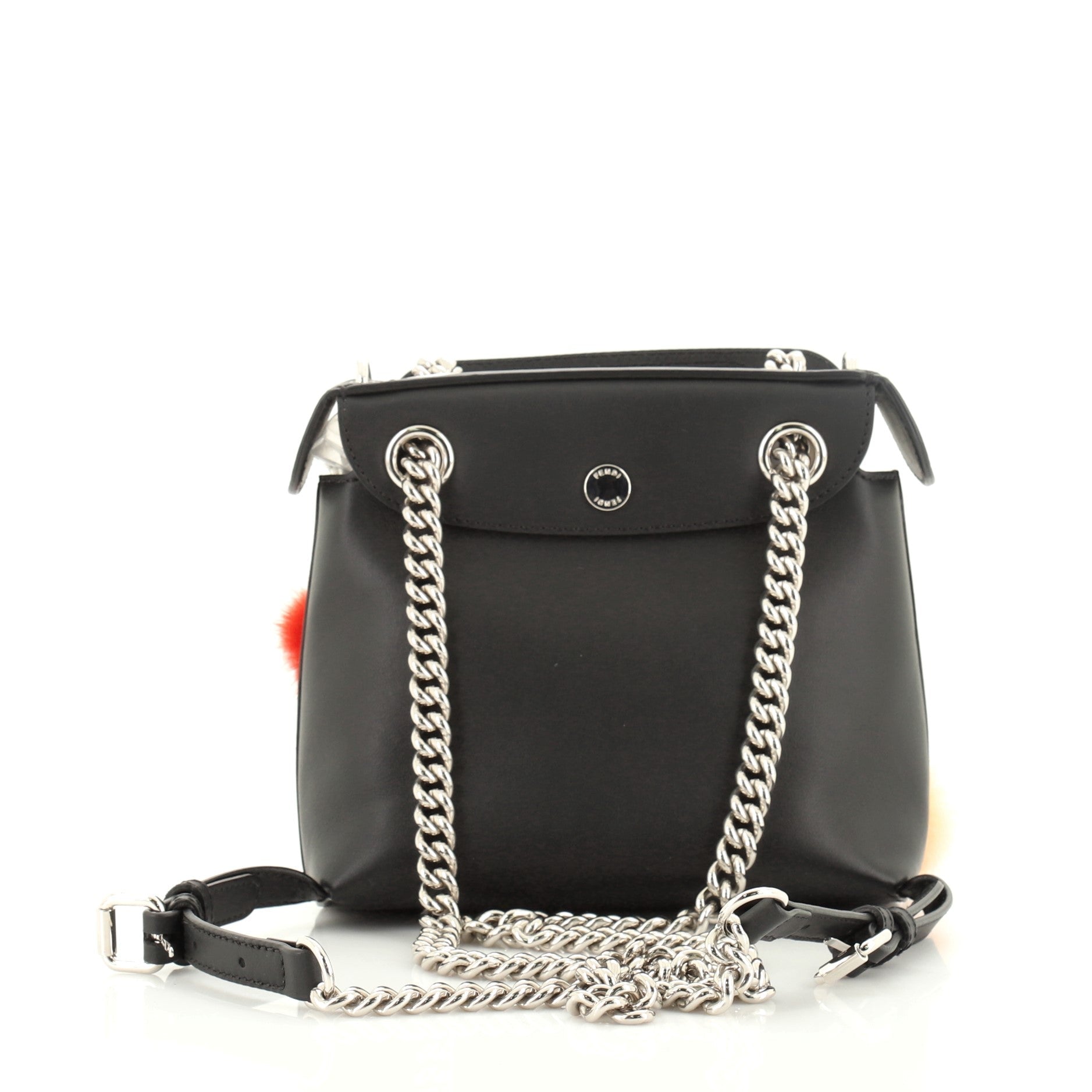 Back to School Backpack Pom Pom Leather Mini