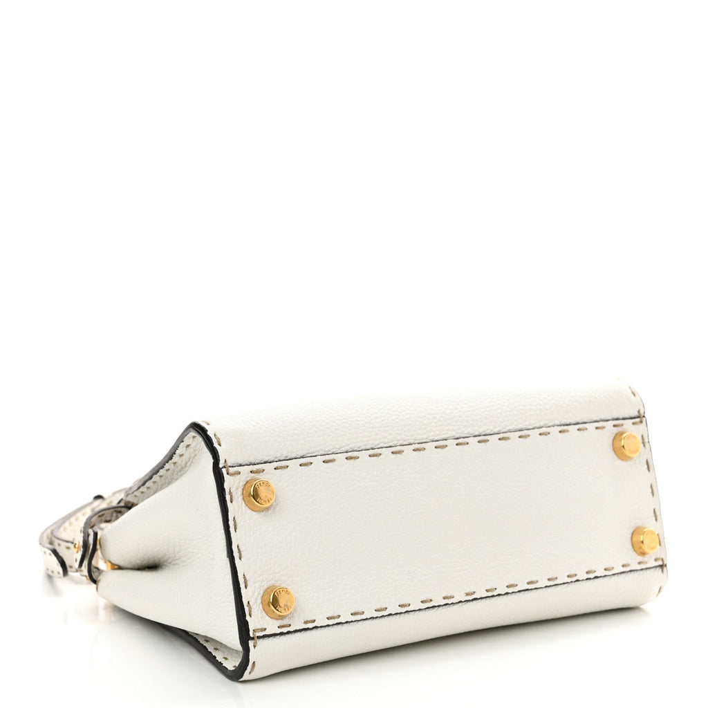 Cuoio Romano Selleria Mini Peekaboo Iconic Satchel White