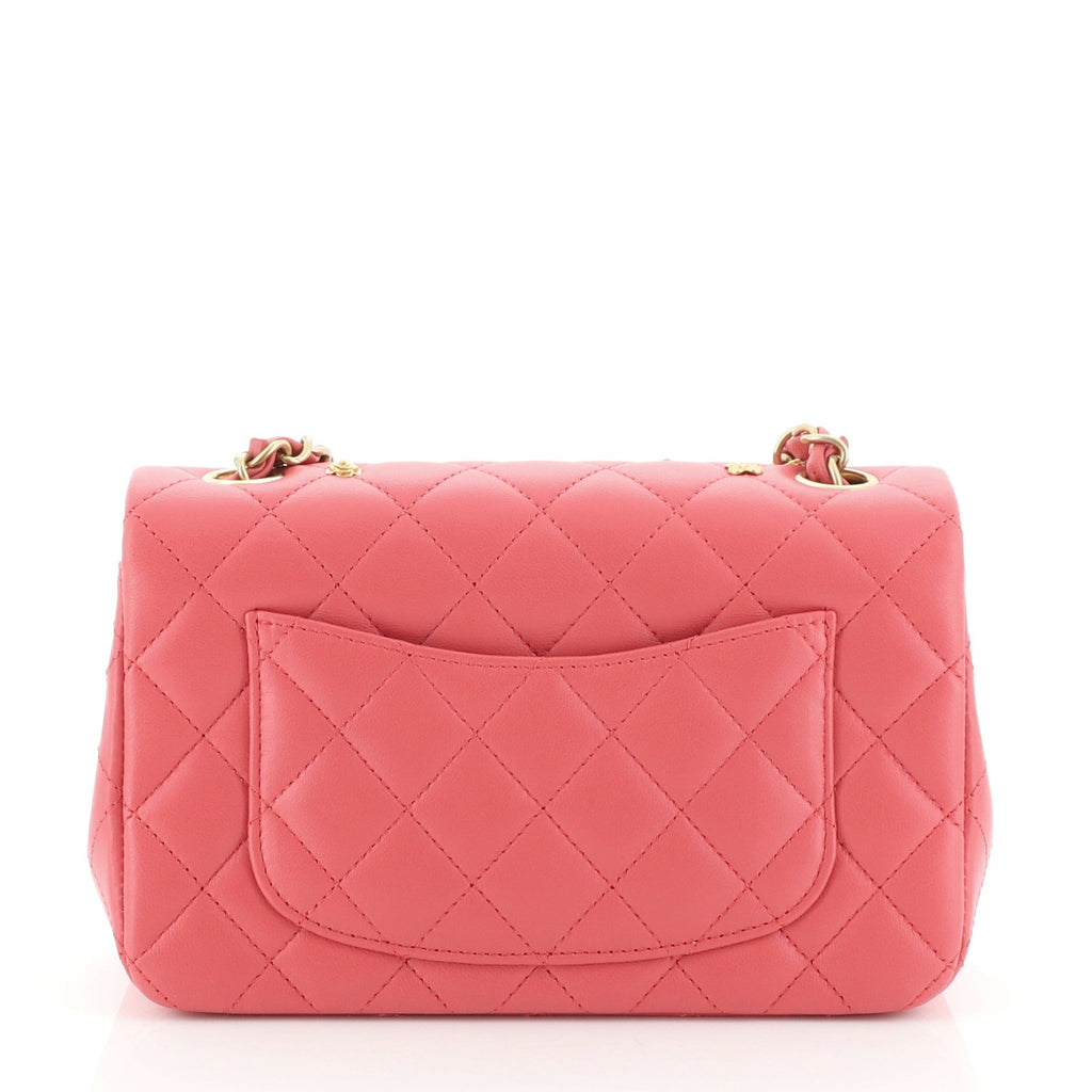 18K Charms Classic Single Flap Bag Quilted Lambskin Mini