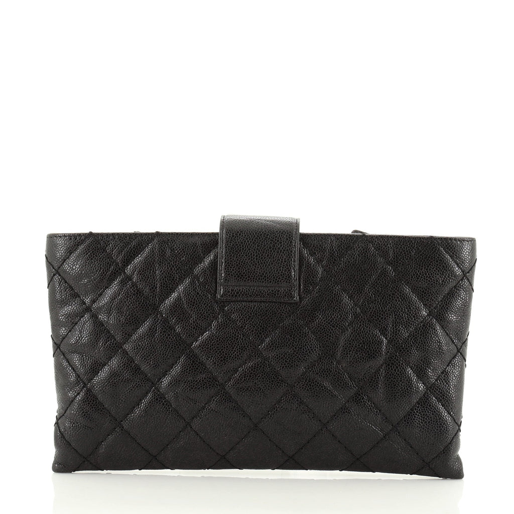 Coco Pleats Clutch Quilted Glazed Caviar
